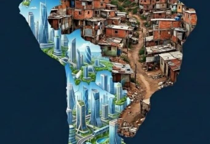 Milei republica imagem que retrata Brasil como favela e Argentina como futurística