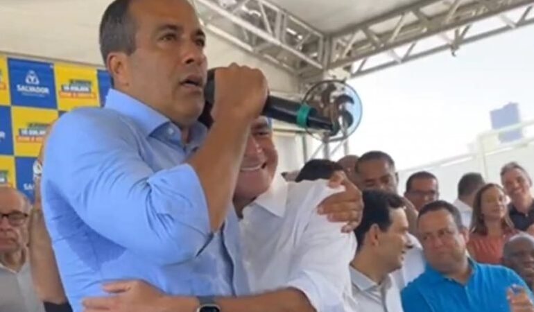 Bruno Reis declara apoio a ACM Neto durante inauguração de viaduto em Salvador