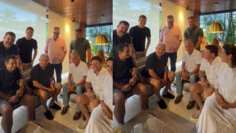 Angelo Coronel participa de encontro político na casa de Luizinho Sobral